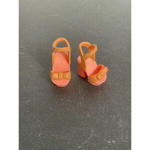 Rainbow Hight Doll Heeled Sandals With Heart-Shaped Strap & Bow Detail